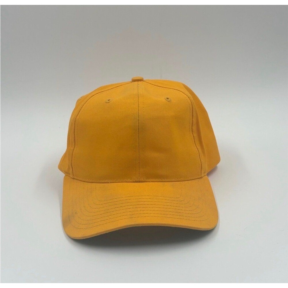 Vintage Blank Mustard Yellow Baseball Cap Green Underbrim Strapback Hat